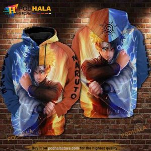 Uchiha Sasuke And Naruto Full Printing 3D Hoodie