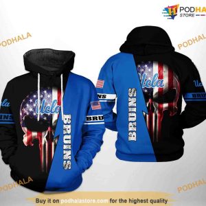 Ucla Bruins US Flag Skull NCAA 3D Hoodie