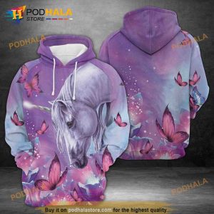 Unicorn Purple 3D Hoodie Sweatshirt All Over Print