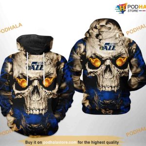 Utah Jazz NBA Skull NBA Hoodie 3D