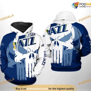 Utah Jazz NBA Team Skull NBA Hoodie 3D