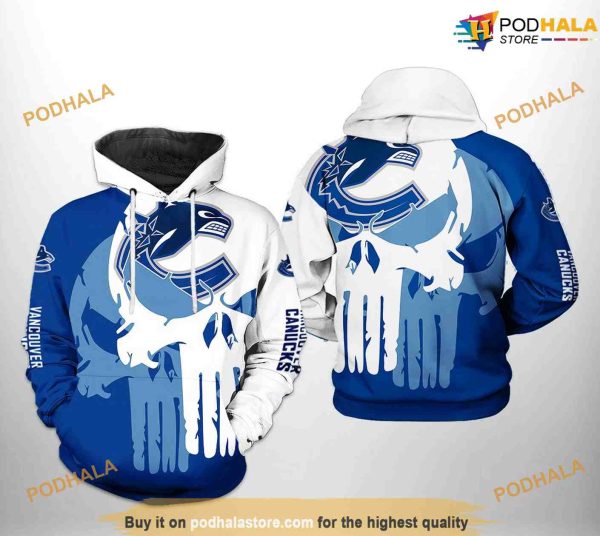 Vancouver Canucks NHL Team Skull NHL Hoodie 3D