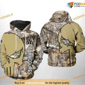 Vanderbilt Commodores Camo Veteran Hunting NCAA 3D Hoodie