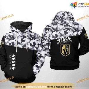 Vegas Golden Knights NHL Camo Veteran NHL Hoodie 3D