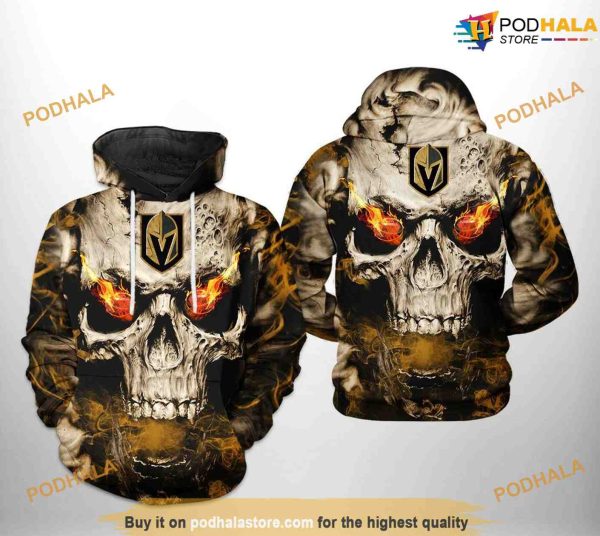 Vegas Golden Knights NHL Skull NHL Hoodie 3D