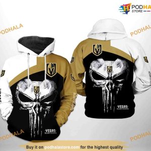 Vegas Golden Knights NHL Skull Punisher NHL Hoodie 3D