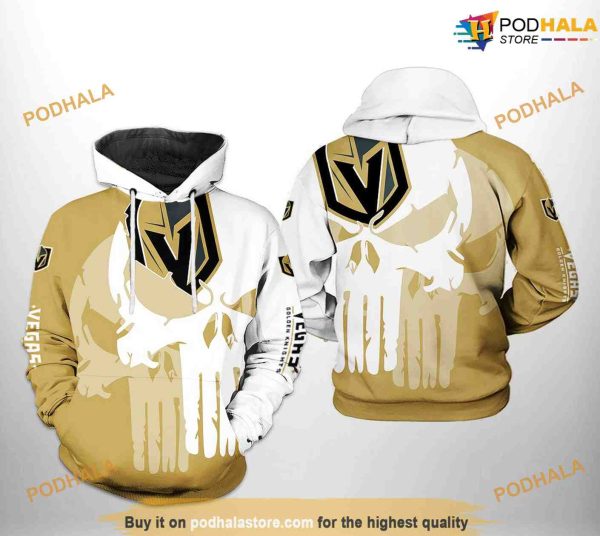 Vegas Golden Knights NHL Team Skull NHL Hoodie 3D