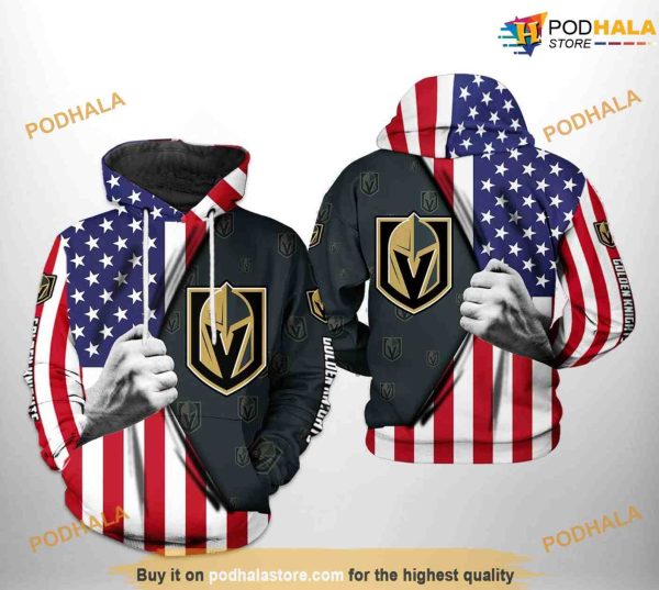 Vegas Golden Knights NHL US FLag NHL Hoodie 3D