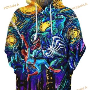 Venom Art Spider Man All Print Halloween Gift Horror Aop Unisex 3D Hoodie Sweatshirt