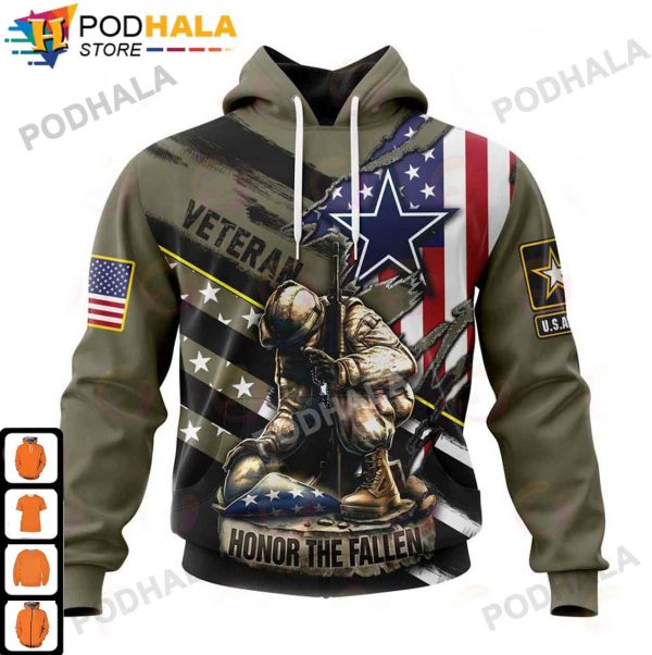 Veteran Honor The Fallen Dallas Cowboys Christmas Gifts 3D Hoodie AOP