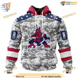 Veterans Day Camo NHL Arizona Coyotes Hoodie 3D