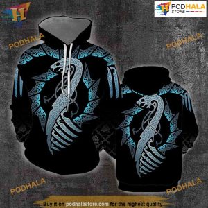 Viking Dragon All Over Printed 3D Hoodie Sweatshirt