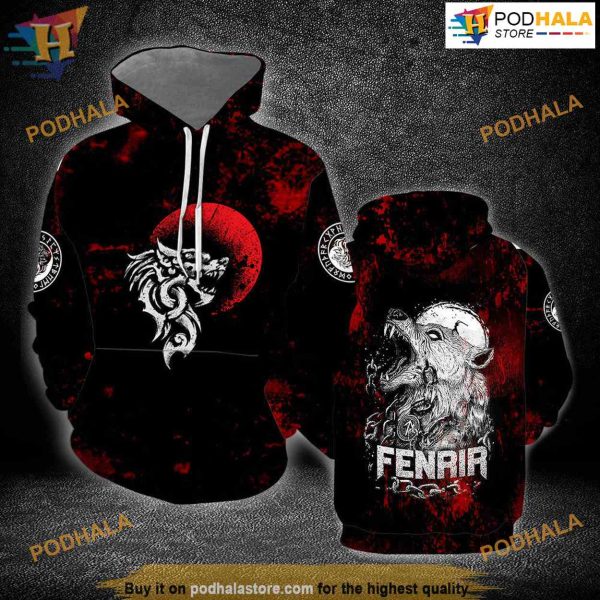 Viking Fenrir All Over Printed 3D Hoodie Sweatshirt