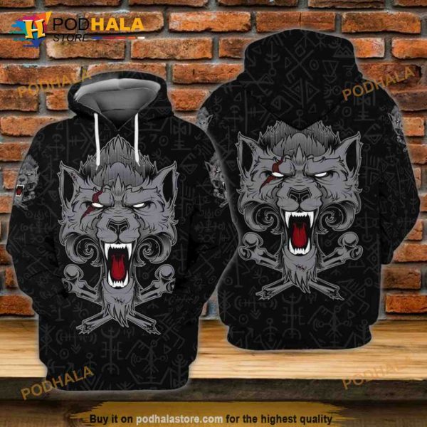 Viking Fenrir Wolf 3D Hoodie Sweatshirt