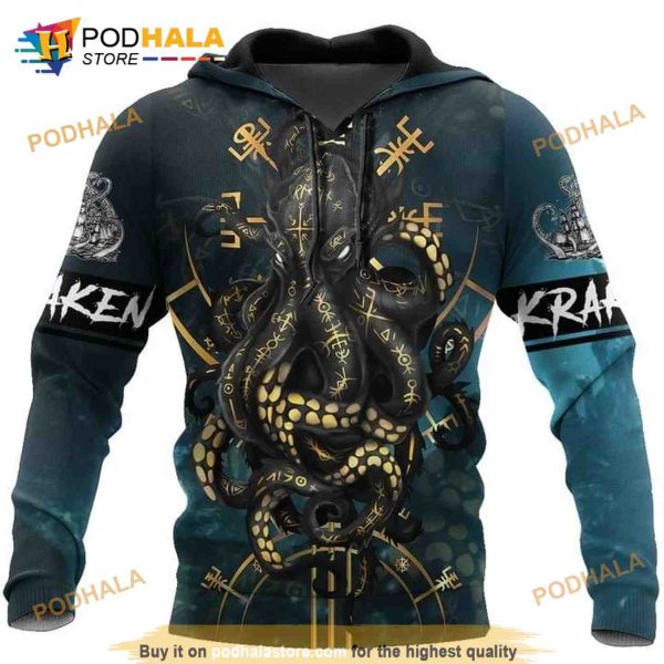 Viking Octopus 3D Hoodie Sweatshirt