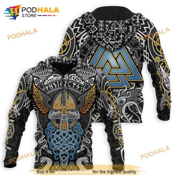 Viking Odin Colorful Custom 3D Hoodie Sweatshirt