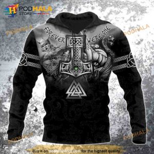 Viking Odins Ravens All Over Printed Custom 3D Hoodie Sweatshirt