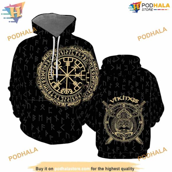 Viking Runes Of Protection All Over Printed 3D Hoodie Sweatshirt