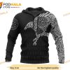 Viking Style The Raven Of Odin Tattoo Special 3D Hoodie Sweatshirt