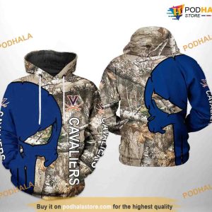 Virginia Cavaliers Camo Veteran Hunting NCAA 3D Hoodie