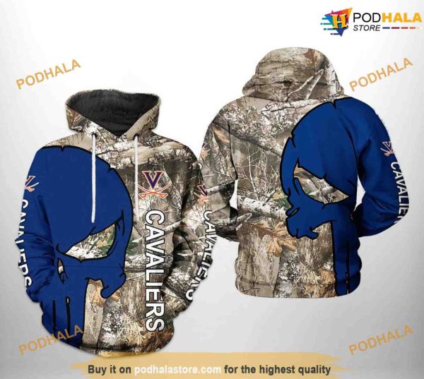 Virginia Cavaliers Camo Veteran Hunting NCAA 3D Hoodie