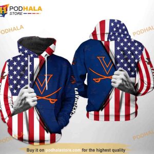 Virginia Cavaliers NCAA US Flag All Over Print 3D Hoodie