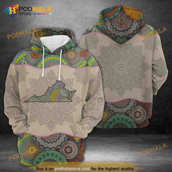 Virginia Mandala All Over Print 3D Hoodie