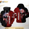 Virginia Tech Hokies NCAA US Flag Skull All Over Print 3D Hoodie