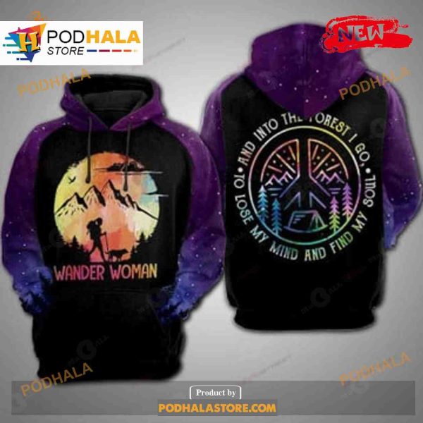 Wander Woman Into The Forest Gradient Color Camping Sweatshirt 3D Hoodie