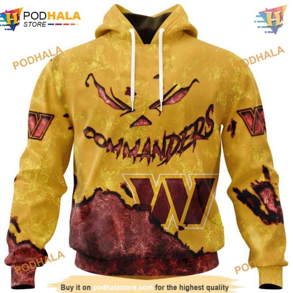 Washington Commanders 3D Hoodie devil eyes