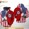 Washington Nationals MLB US Flag All Over Print 3D Hoodie