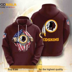 Washington Redskins NFL Pround 3D Hoodie Sweatshirt