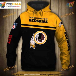 Washington Redskins Skull Zip 3D Hoodie Sweatshirt for fans