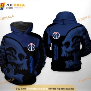 Washington Wizards NBA Skull Team All Over Print 3D Hoodie