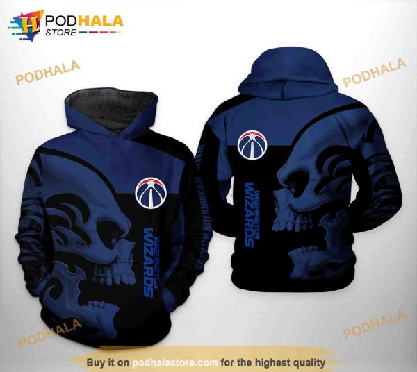 Washington Wizards NBA Skull Team All Over Print 3D Hoodie