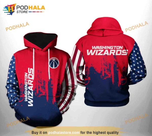 Washington Wizards NBA Team US All Over Print 3D Hoodie