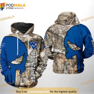 West Virginia Mountaineer NCAA Camo Veteran Hunting All Over Print 3D Hoodie