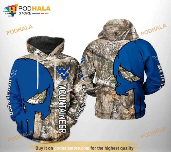 West Virginia Mountaineer NCAA Camo Veteran Hunting All Over Print 3D Hoodie