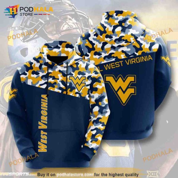 West Virginia Mountaineers All Over Print 3D Hoodie