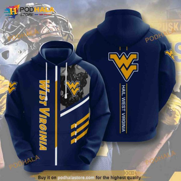 West Virginia Mountaineers American Football All Over Print 3D Hoodie