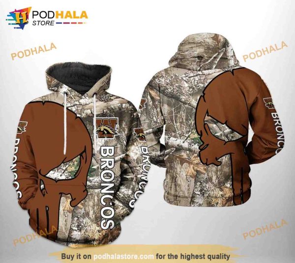 Western Michigan Broncos NCAA Camo Veteran Hunting All Over Print 3D Hoodie