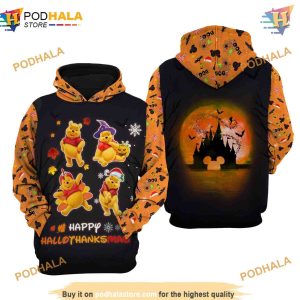 Winnie The Pooh Hallothankmas Disney All Over Printed 3D Hoodie