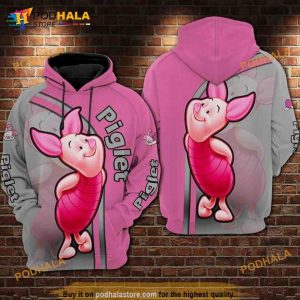 Winnie The Pooh Piglet Cartoon Cute All Over Print 3D Hoodie