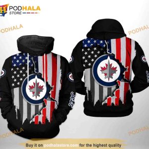 Winnipeg Jets NHL US FLag Team All Over Print 3D Hoodie