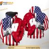 Wisconsin Badgers NCAA US Flag All Over Print 3D Hoodie