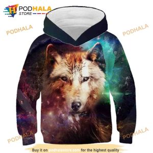 Wolf Beauty Galaxy 3D Hoodie