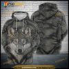 Wolf On Fuax Fur 3D Hoodie Sweatshirt