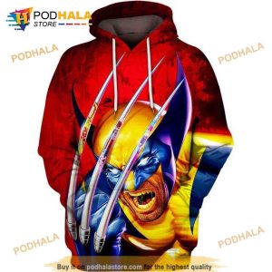 Wolverine Claw Reflections Over Print 3D Hoodie