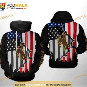 Wyoming Cowboys NCAA US Flag 3D Hoodie Sweatshirt