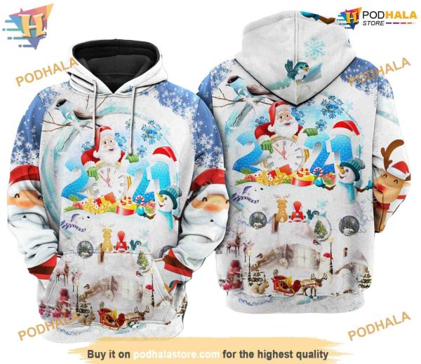 Xmas Have A Sparkling New Year 3D Funny Christmas Hoodie Shirt Sweatshirt